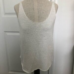 Aerie Lightweight Crochet White Knit Tank Top